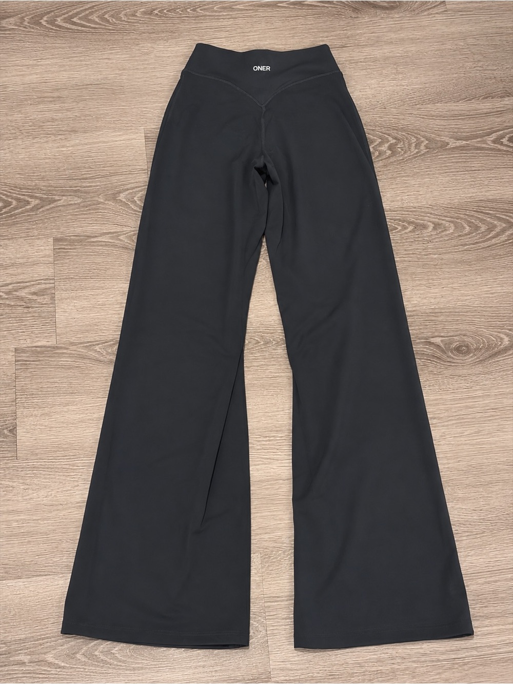 Oner Active, Dark Charcoal High-Waisted Wide Leg Leggings